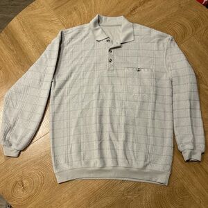 Fuzzy Gray Long Sleeve Polo Shirt